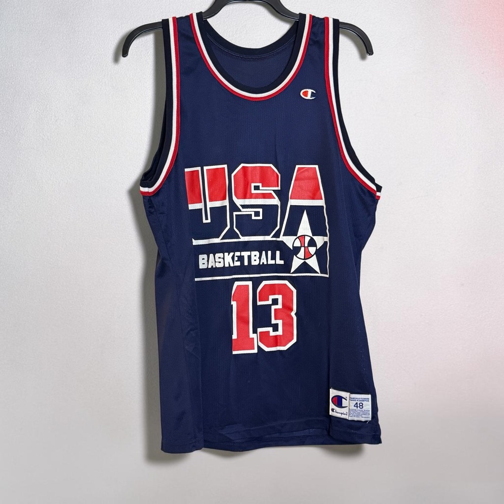 Vintage Champion USA Basketball Shaq O'Neal 13 Jersey 1994 Dream Team II Navy 48